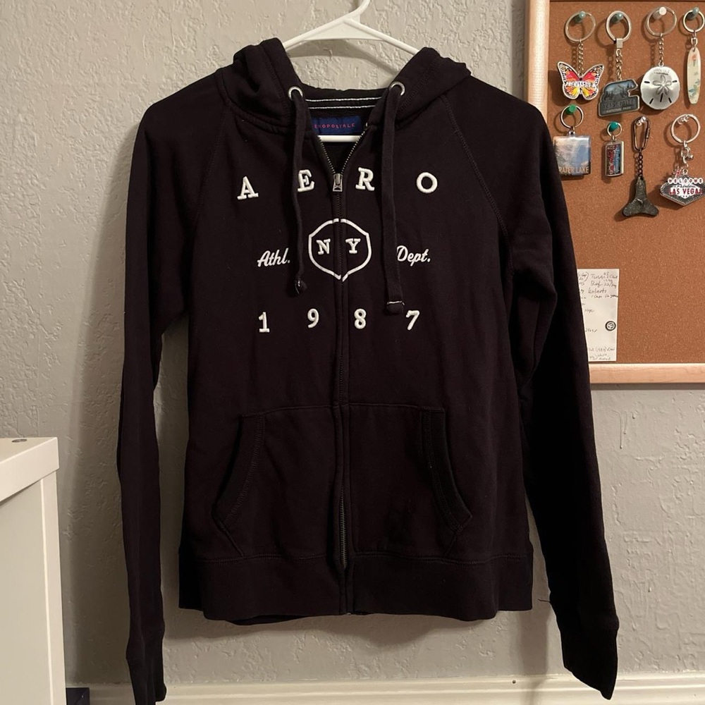 Aeropostale Black Hoodie with Red Logo